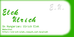 elek ulrich business card